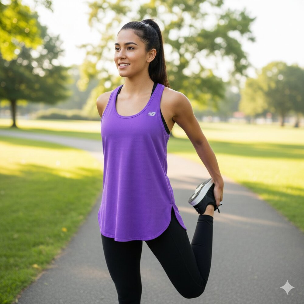 New Balance Purple Racerback Running Tank Top Size S